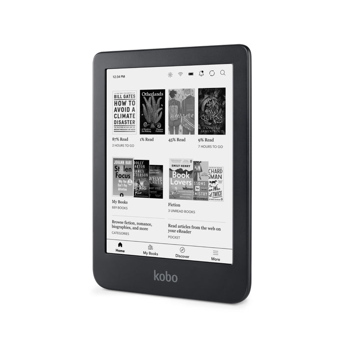Kobo Clara 2E front angled view.