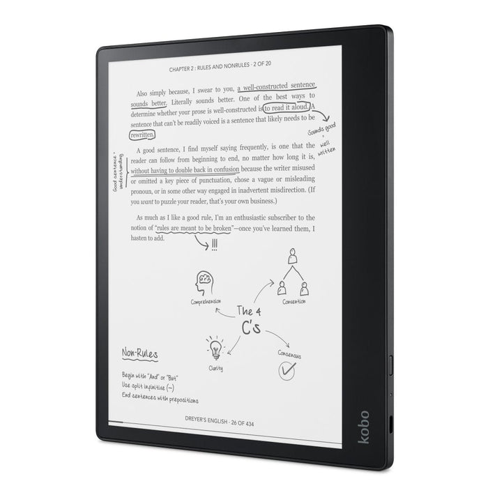 Kobo Elipsa angled front view.